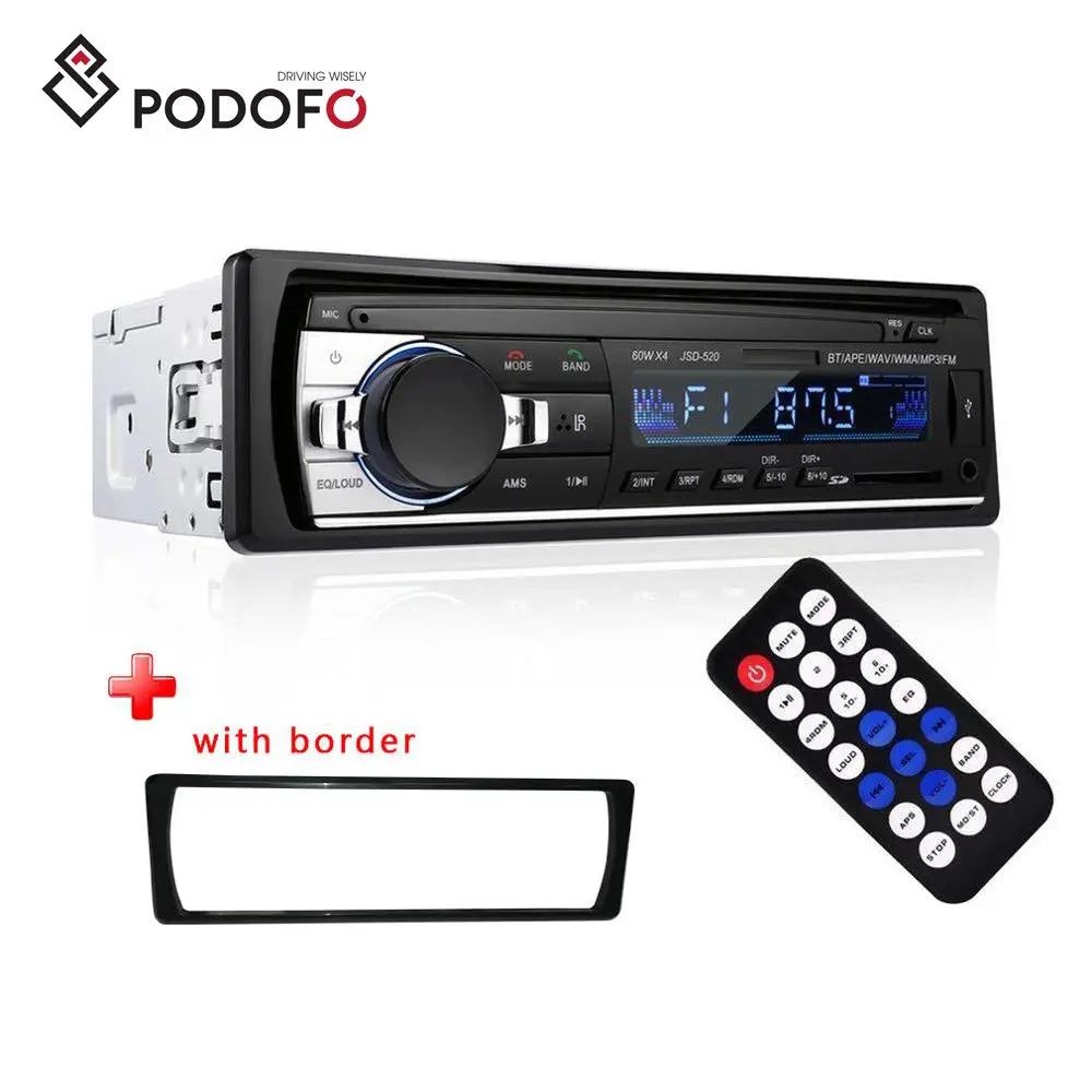 Car Mp3 Player Stereo Autoradio Car Radio Bt 12v Indash 1 Din Fm Aux