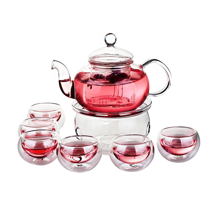 Clear Glass Tea Set With Warmer Teapot With Cup Tea Pot Set Glass Buy