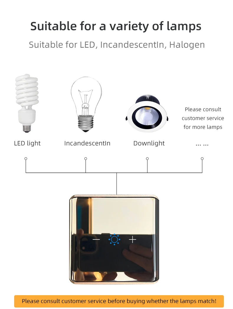 Smart Dimmer Switch Touch APP Voice Control Supports Tuya/Google/Alexa Zigbee Dimming Timer for Waterproof