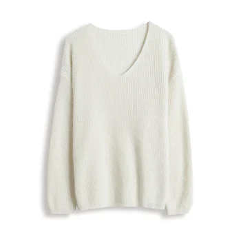 Autumn and winter sweater white women's long sweater European and American style wholesale