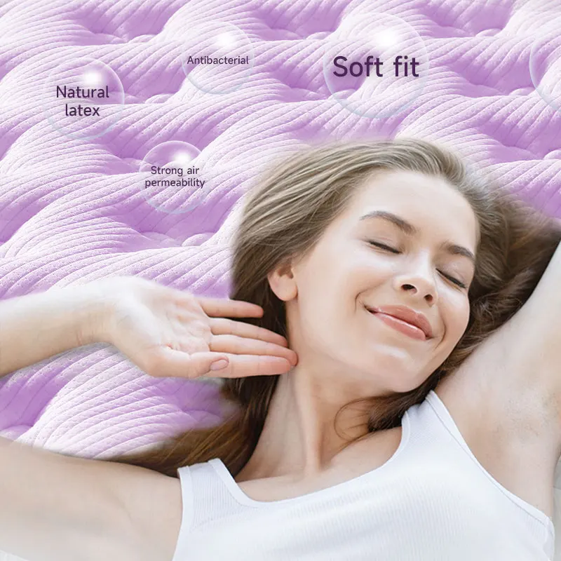Rolled up Bed Mattress in a Box Purple Wholesale Queen Size Spring Memory Foam Bed Mattress Mattresses