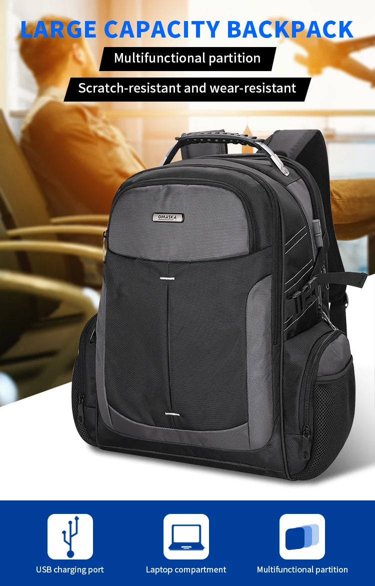 OMASKA 17 Inch High Quality Backpack for School Custom Logo Bags ...