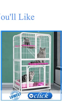 3 Layered Cat Cage Playpen Box Breed Crate with 2 Front Doors & Free Hammock for Ferret Guinea Pig Chinchilla Squirrel Rabbit
