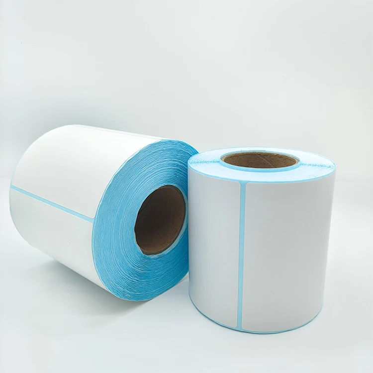 Customized Direct Thermal Packaging Labels Rolls Shoe Clothing Warehouse Adhesive Labels Thermal Rectangular Label