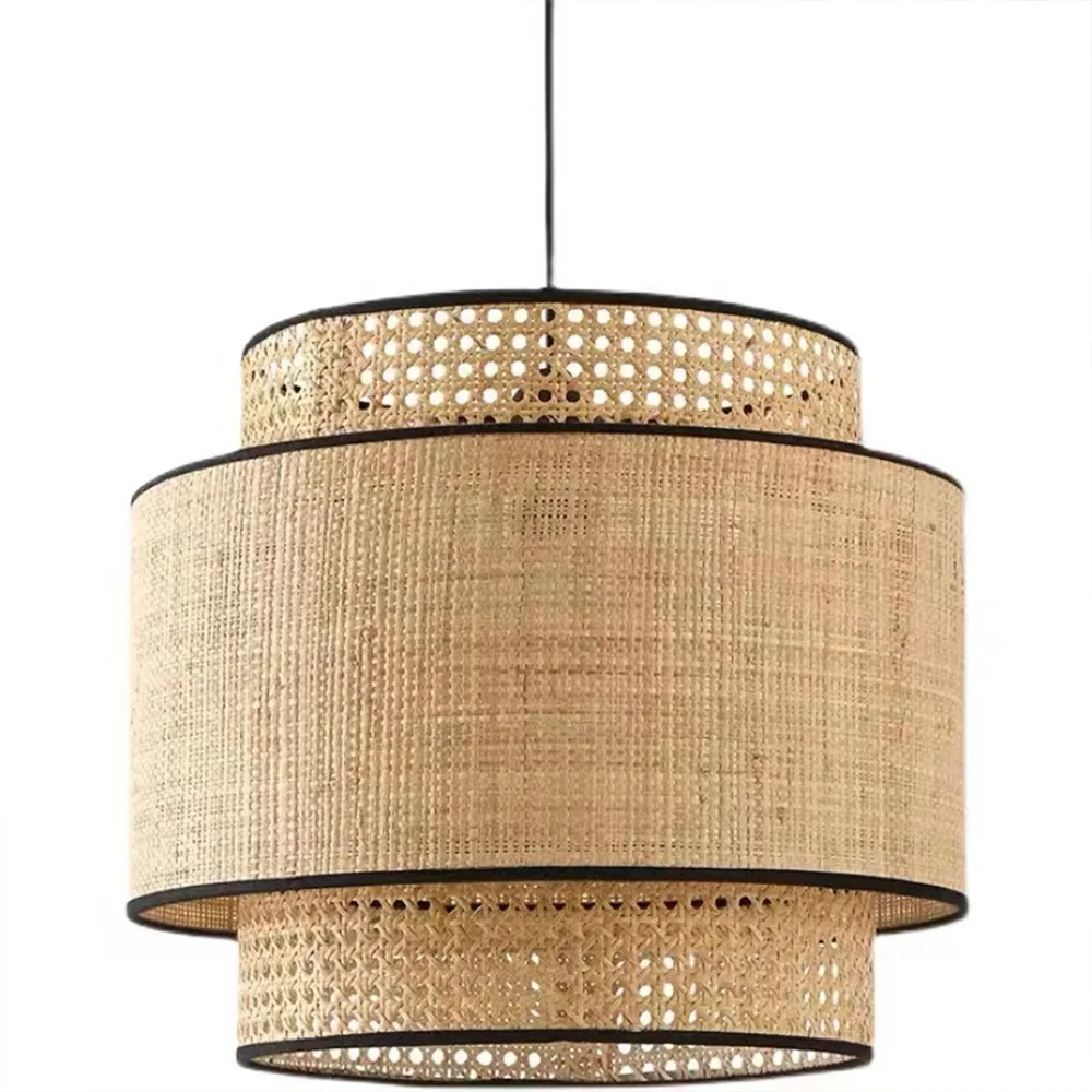 Japanese rattan art bamboo woven hand-made cloth chandelier Nordic simple chandelier