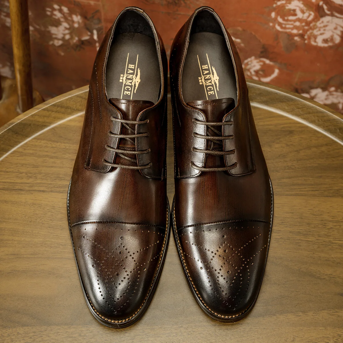 Men's Dress Shoes Italian Style Formal Genuine Leather Shoes Lace-up  Handmade Loafers Business Formal Oxford Shoes for Men