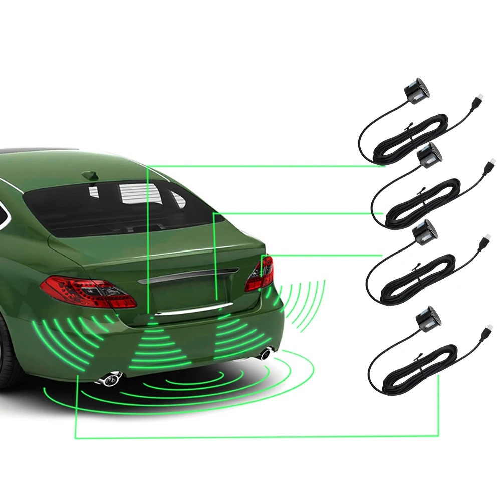 Car Parking Sensors Kit - 4/6/8 Sensor Backup Radar With LCD Display, For Reversing Assist & Collision Prevention-1022803