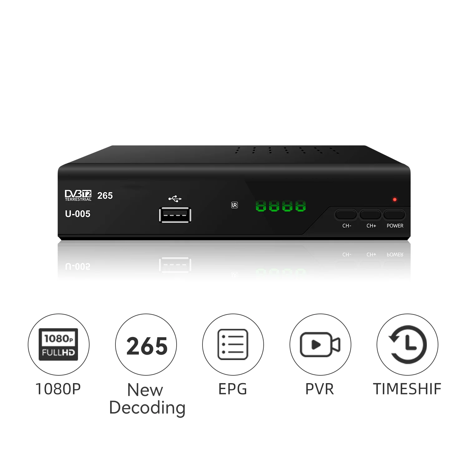 Factory Price TV Receiver Decoder DVB-T2 Receiver Direct TV Descrambler Full HD H.265 Set Top Box
