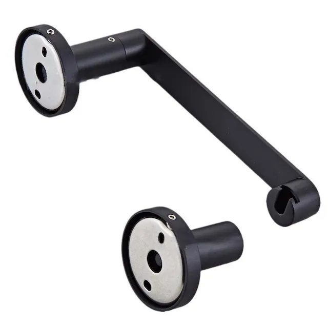 LSWYYP Stainless Steel Double Post Pivoting Toilet Paper Holder – Wall Mounted, Matte Black, 304 Steel, Anti-Rust, Adjustable Roll Change