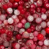 Red-colored bursting glass beads