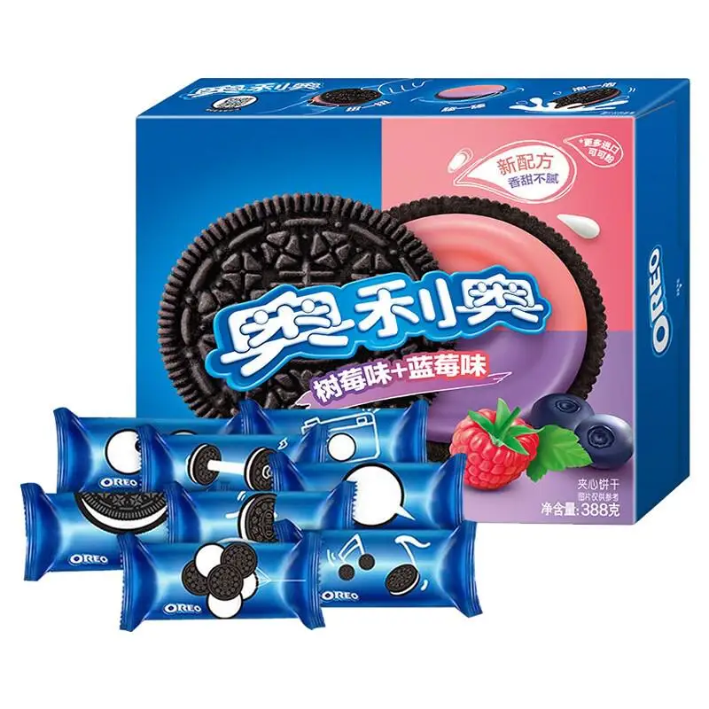 オレオ オレオ388gブルーベリーラズベリーチョコレートフレーバービスケット