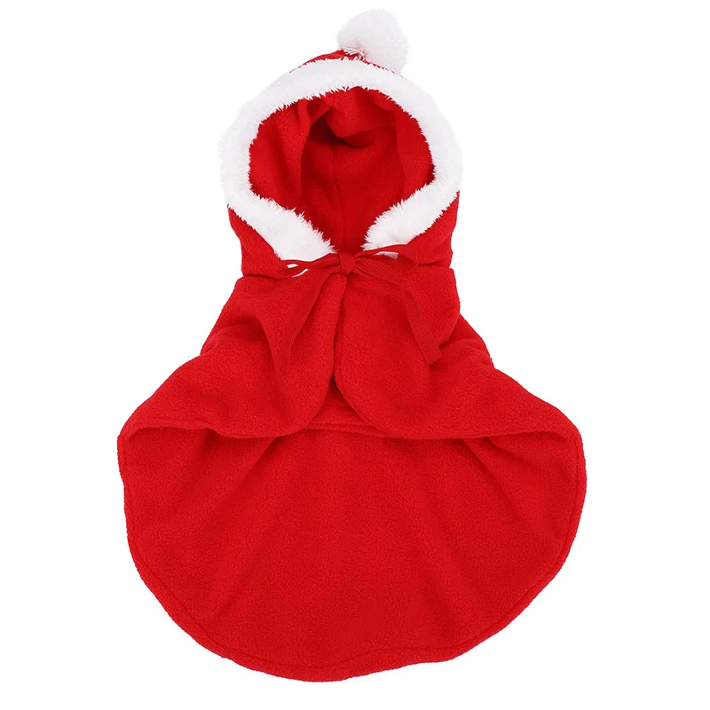 Customized Cat Hat Christmas Pet Plush Cloak Clothes With Velvet Hooded ...