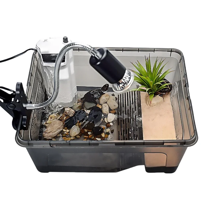 5pcs Mixed Color Plastic Turtle Tanks – Small Handheld Aquarium For Fish, Reptile Feeding Box, Habitat