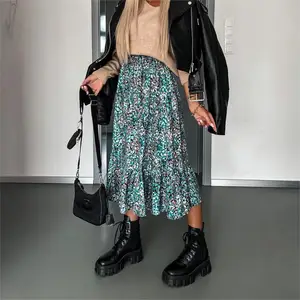 Guangzhou Garment Wholesale High Quality Clothing Cotton Skirts Long Denim Skirt Ladies Wrap Long Skirt Evening Dresses Clothes