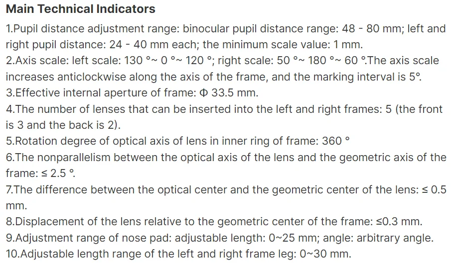 Trial Lens Frame UTF-T4880 Top Quality White Metal Universal Trial Frame for Eye Optometry Optical Lens Trail Lens Set