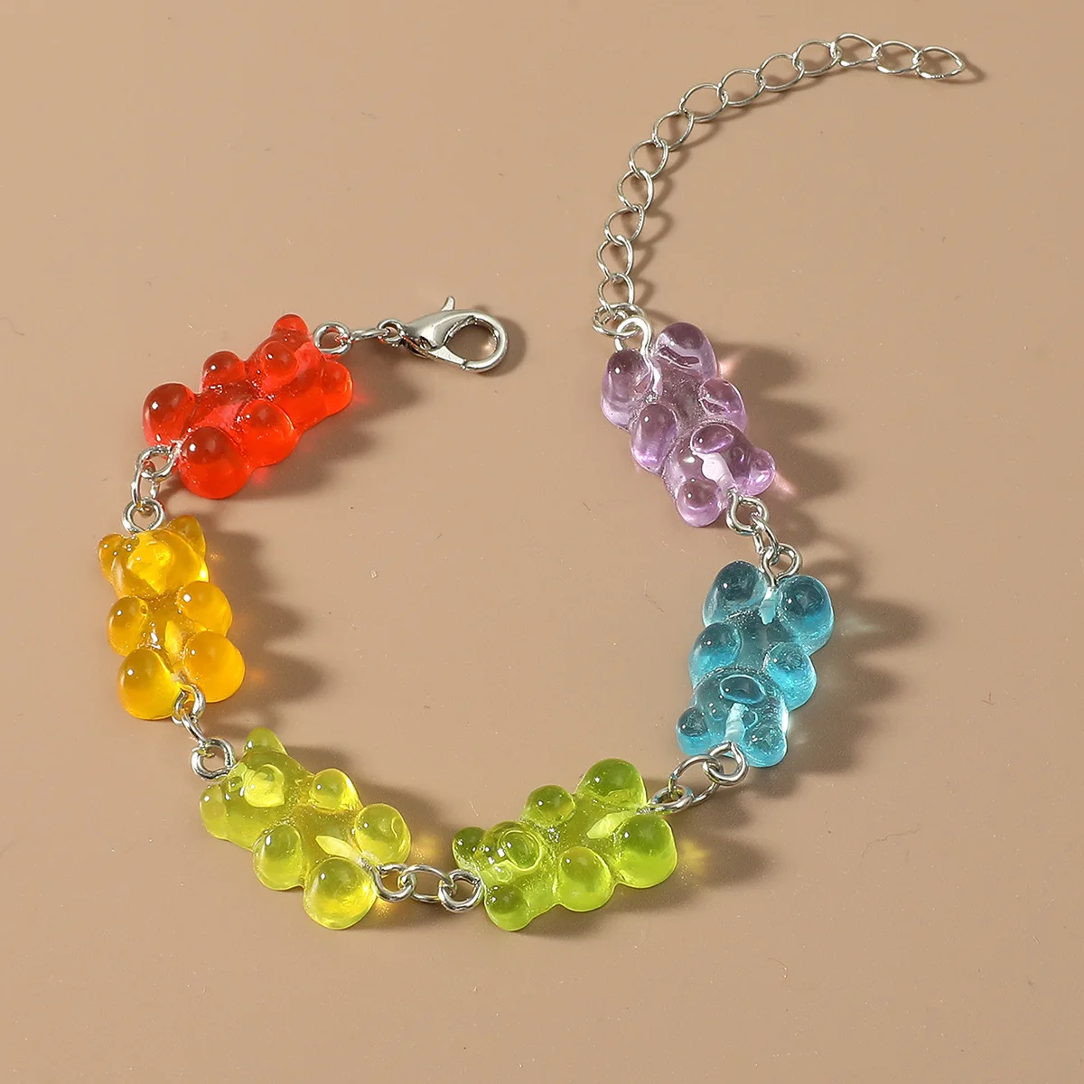 INS Style Korean Version Simple Emo Accessories Bracelet Pour Femme Fun Candy Rainbow Bracelet for Women