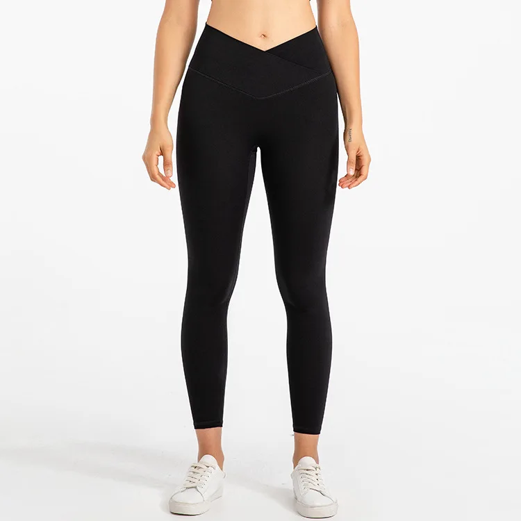Buy BALEAF Women's Athletic Cross Waist Yoga Pants V Leggings Tummy Control  Criss Crossed Workout Leggings Pockets Online at desertcartSeychelles