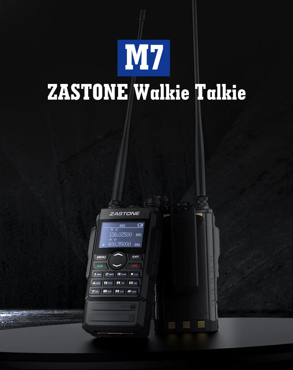 Zastone M7 Radio Dual Band UHF400-480 MHz/VHF136-174 MHz Walkie - Foto 5