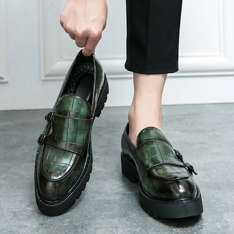 Green Double Monk Strap Dress Shoes For Men Oem| Min Order 1 ct Green Double Monk Strap Dress Shoes For Men Oem| Min Order 1 ct