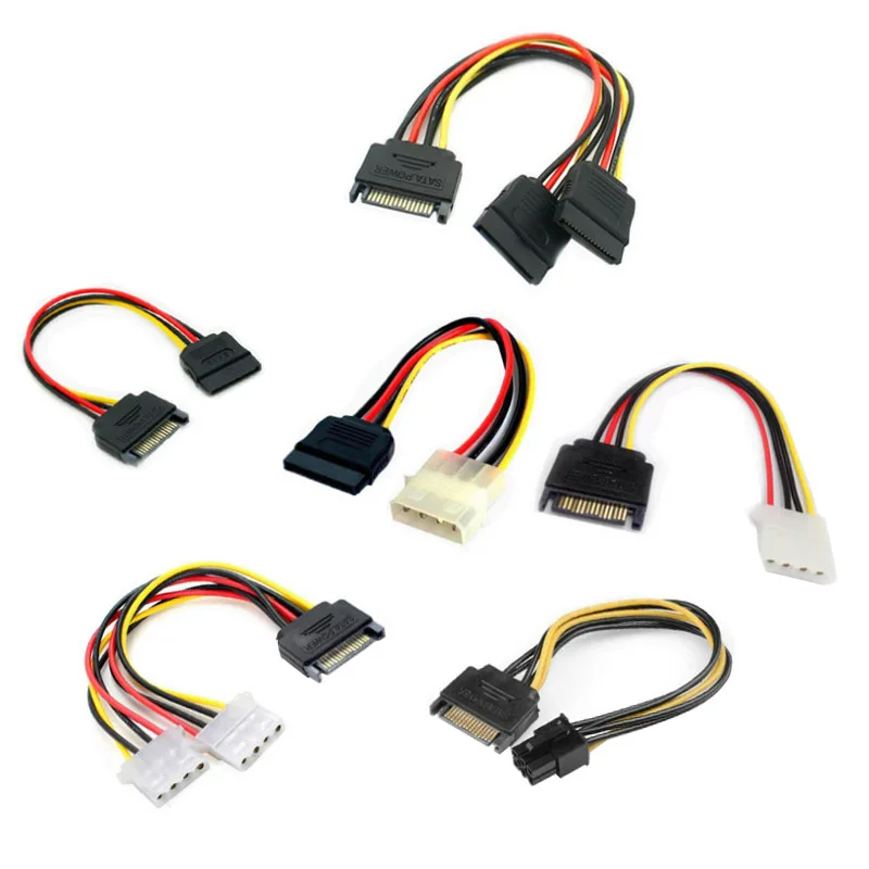 Sata Power Cable 7+15 Male To Female Extension Data Cable 15 To 4/6 To