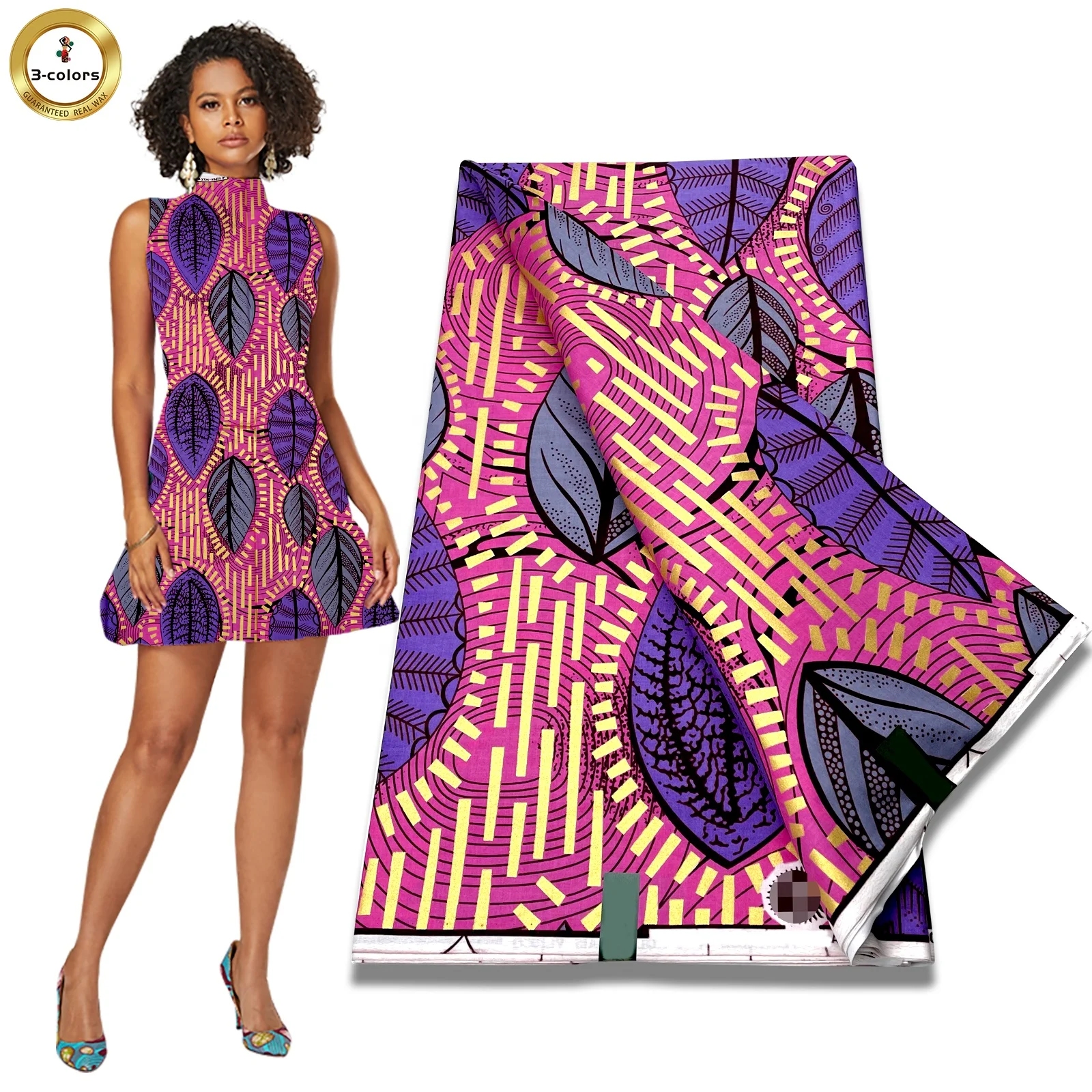 Ткань с золотым воском и принтом оптовая продажа золотистый воск 2022