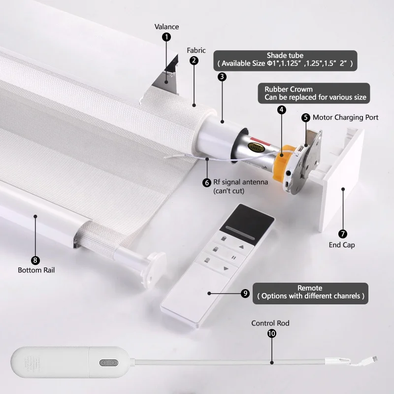 zebra Curtain Wand Control Motor Electric zebra Blind Motorized Electric Blinds for Window Motor  zebra Shades Wifi Persianas