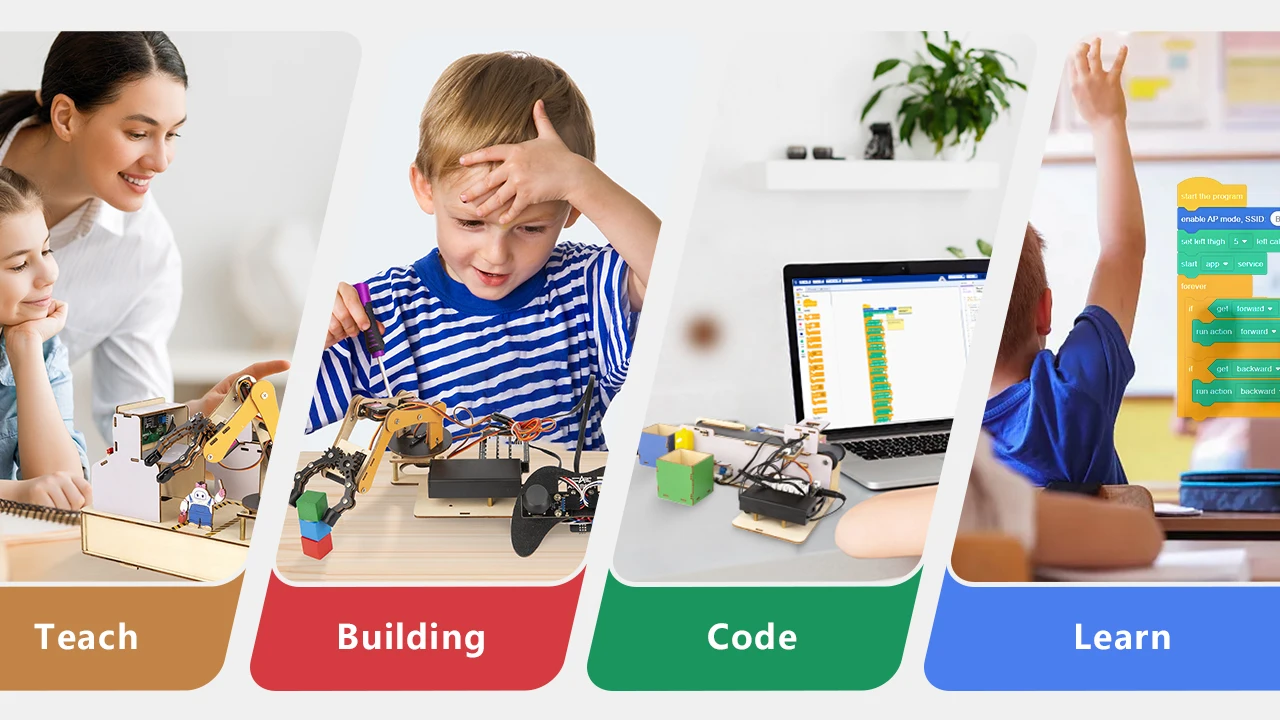 ACEBOTT IOT Smart Robotic Arm Sorting ESP32 Programming DIY Kit ...