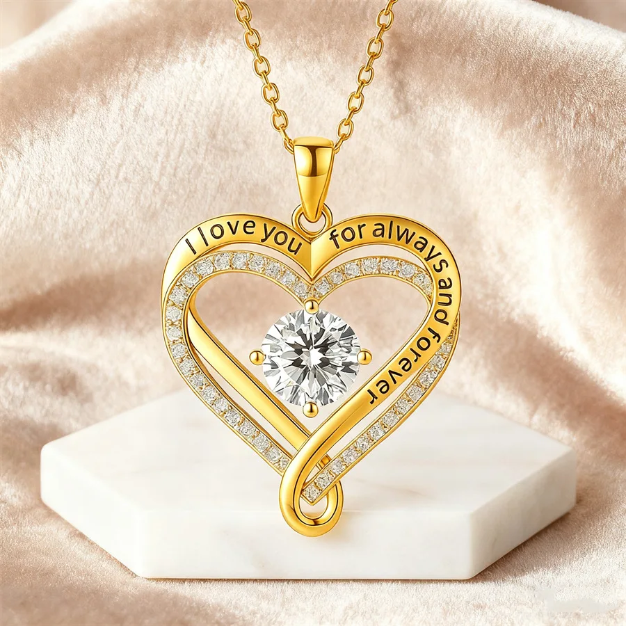 Novirasine Eternal Heart Double Layered Necklace