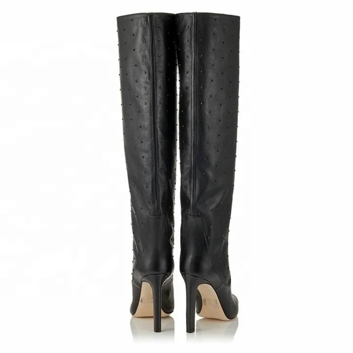 OED OEM Изготовленные на заказ из микрофибры кожаные сексуальные женские туфли 2020 с острым носком до середины икры на шпильке женские сапоги на высоком каблуке