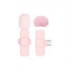 Microfono singolo rosa - Interfaccia di tipo C + 1 palla di pelo rosa