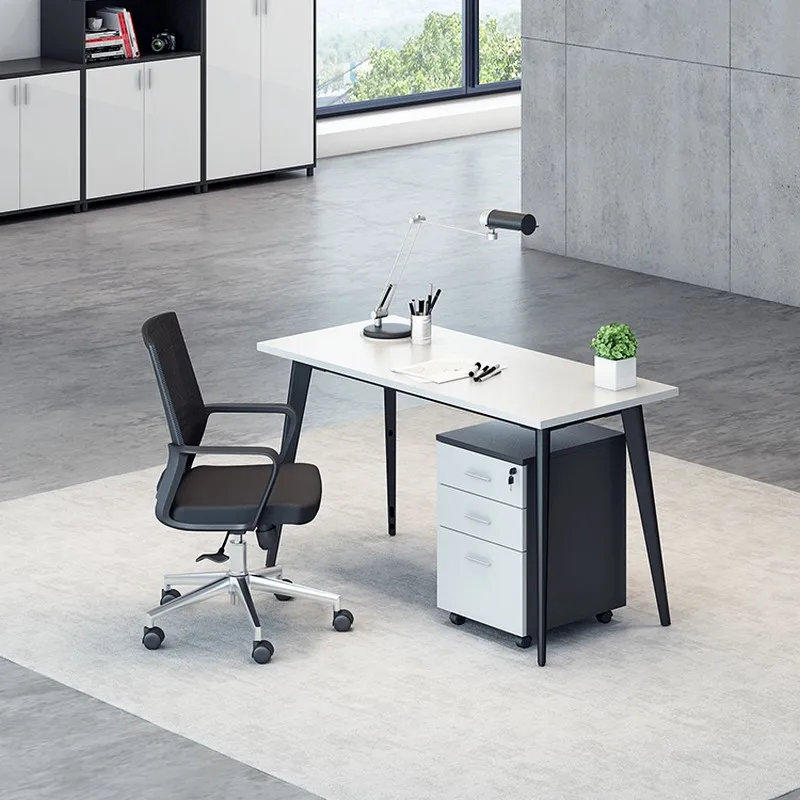 Curved Shape Light Wood Lap Desk Minimalis Office Desk Study Computer Desk