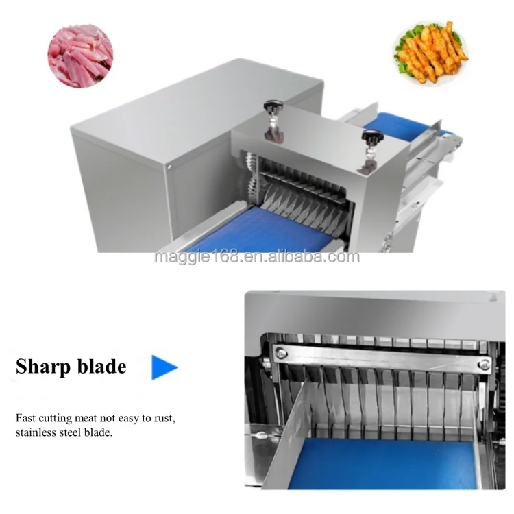 High Efficiency Fully Automatic Horizontal Belt Fresh Meat Slice Cutter Lamb Tripe Mutton Beef Pork Fillet Cutting Machine