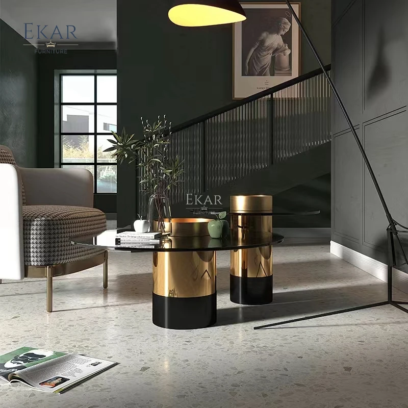 product new design modern coffee table stainless steel base glass coffe table luxury coffee tables-61