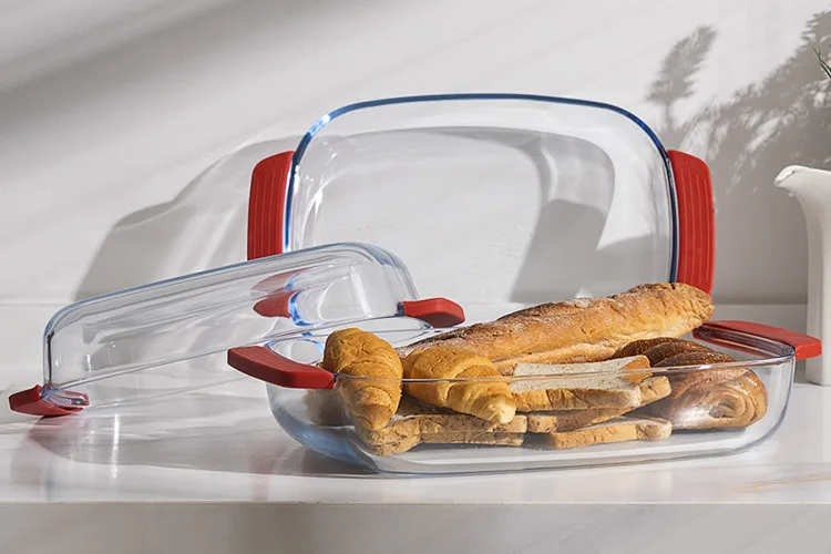 Ikoo Clear Glass Baking Dish Set For Oven With Silicon Handle Buy