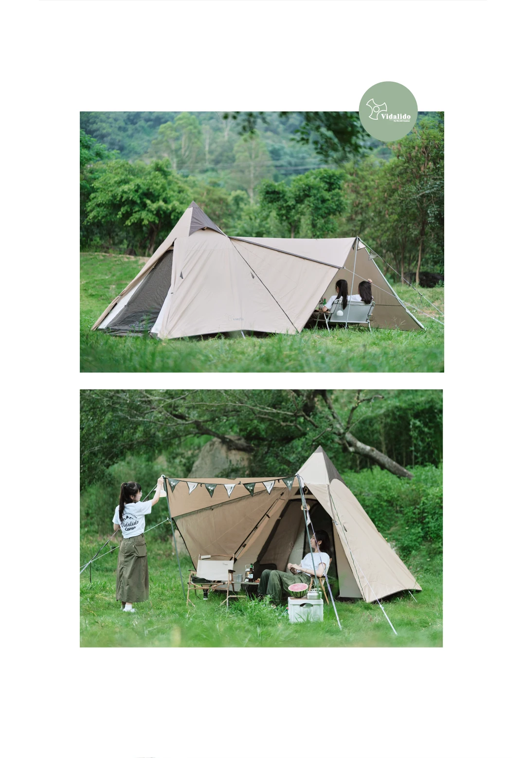 Vidalido Automatic Teepee Tent Outdoor Camping Indian Pyramid Sunshade ...