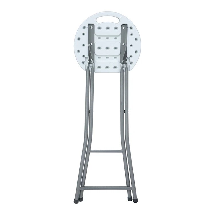 Оптовая продажа легкий и удобный в переноске белый маленький круглый пластиковый складной стул выдвижные стулья портативный для