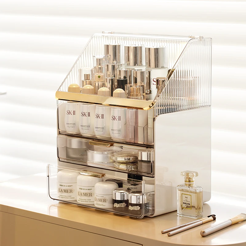 Clear Makeup Organizer Cosmetics Storage Box Skin Care Large Layered Plastic Cosmetic Organizer Rectangle