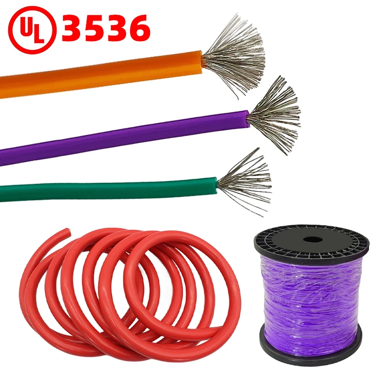 Custom UL 3536 Electric Wire Flexible Silicone 12 4 6 8 Awg Heat Resisting Tinned Copper Automobile China Electronic Cable
