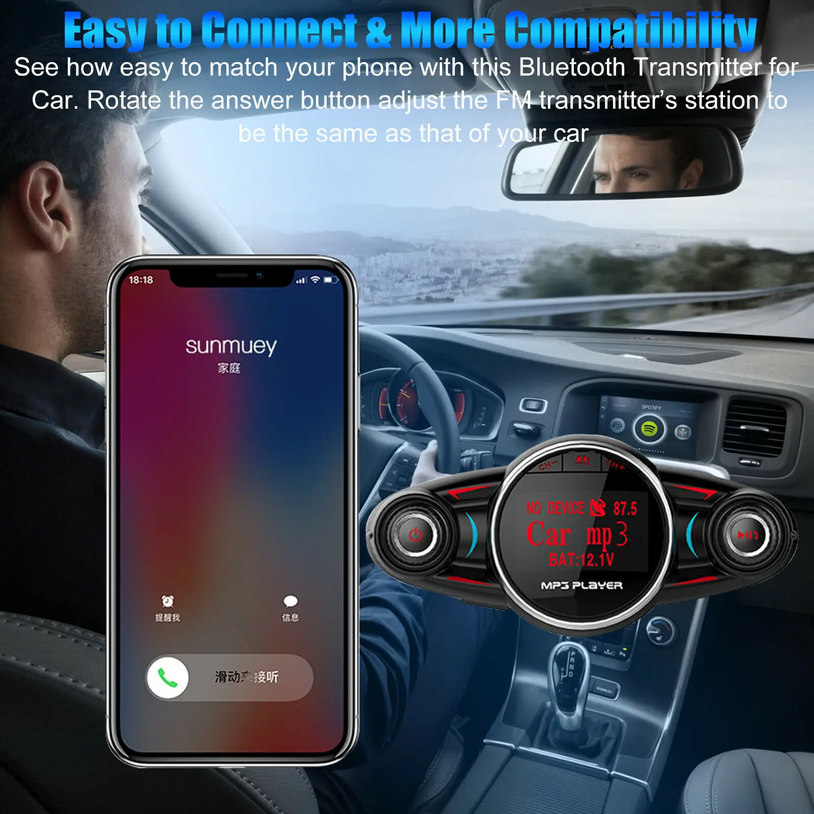 BT08 Автомобильный FM-передатчик беспроводной BT MP3 плеер AUX аудио приемник TF USB