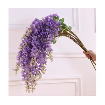 Wholesale High quality artificial wisteria flowers hanging for store or home decoration silk wisteria vine wedding decoration