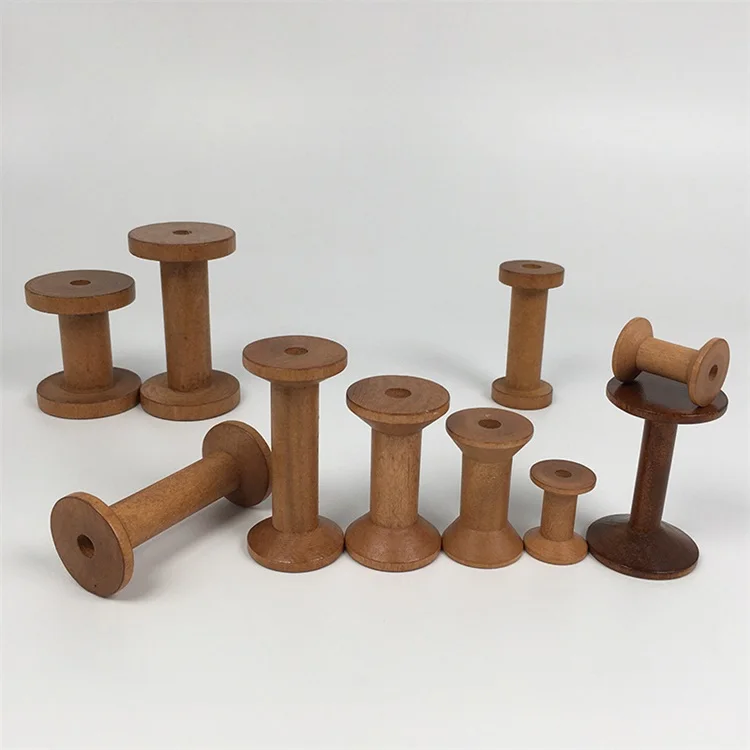 Wooden Spool Handmade DIY Accessory Tools Wooden Vintage Spool