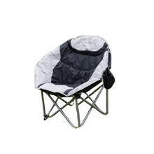 Camping Folding Chair  Oversized Steel Frame Collapsible  Chair with Cup Holder Quad Lumbar Back Chair Portable for Outdoor