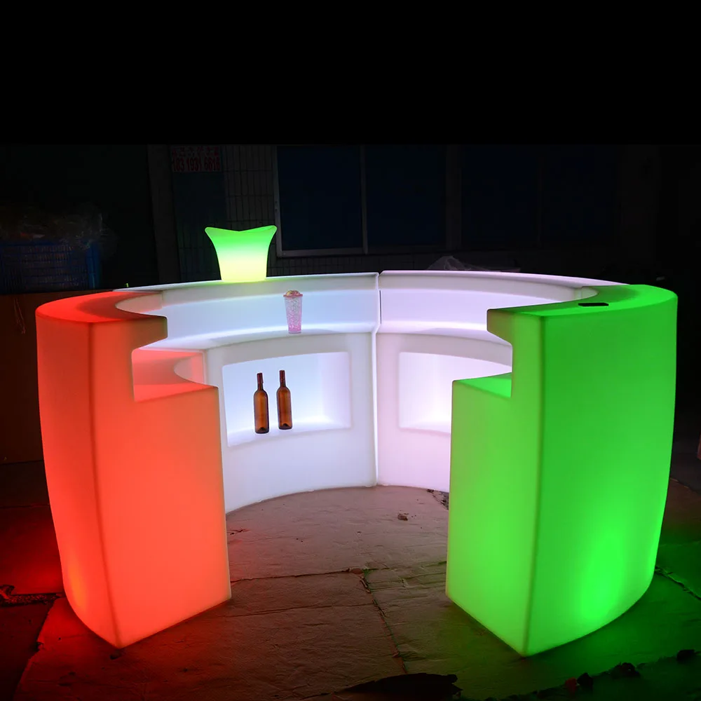 flashing outdoor furniture /hookah bar furniture lounge,luxury LED bar table, Illuminated fantastic bar counter stools