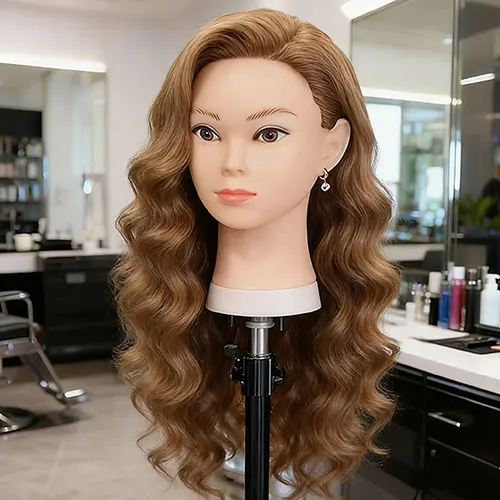 Mannequin head for hairdressing  hair salon beginners to curl braid hair