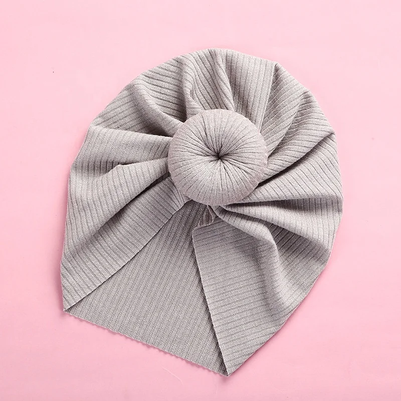 Spring New Design Cute Newborn Kids Toddler Cap Boy Girl Indian Knot Turban Hair Donut Baby Beanie Hat