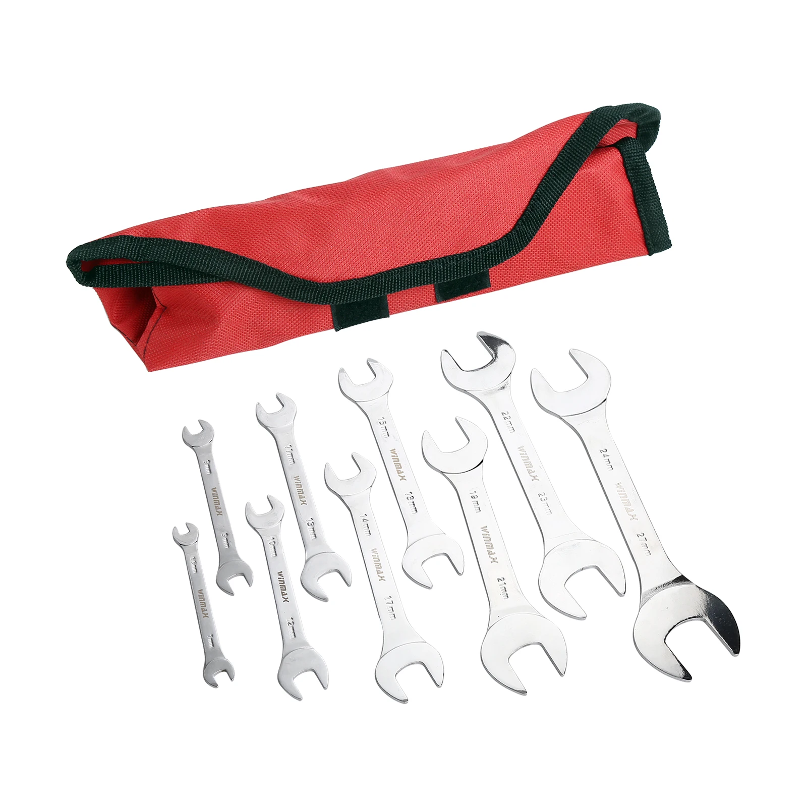 Winmax 9pcs Metric Superthin Open End Wrench Set Slim Spanner Wrench
