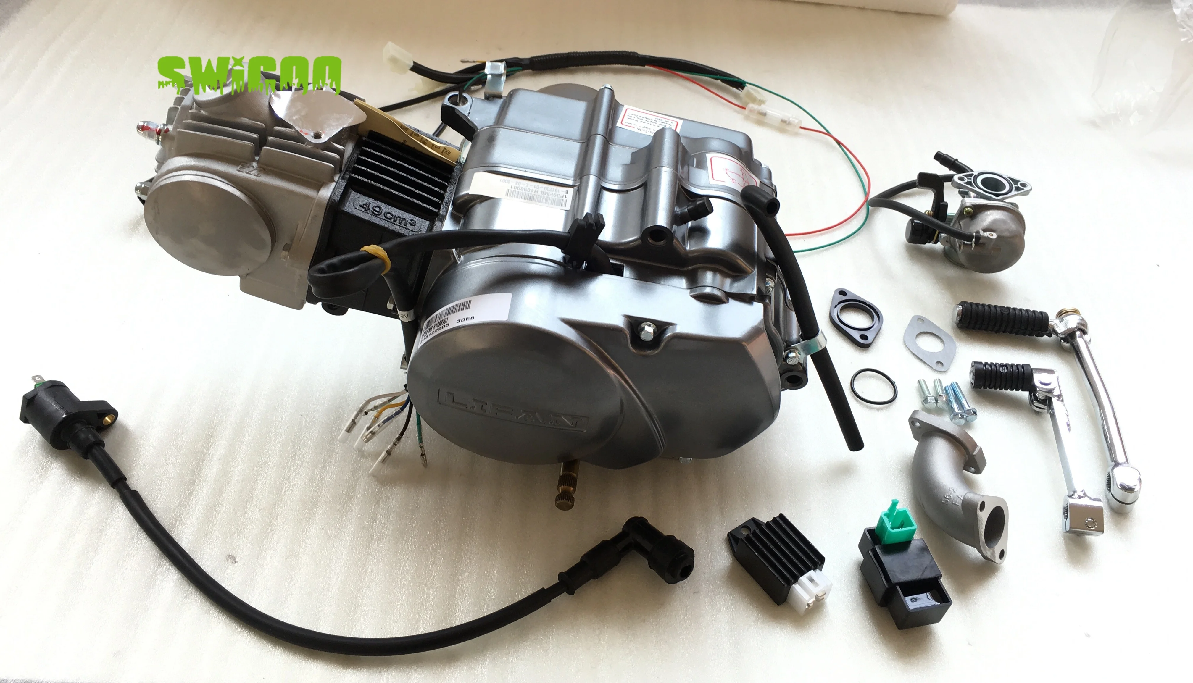 Lifan 50cc 4 Stroke Engine Set Kick Start Horizontal Engine Kit 1P39FMB