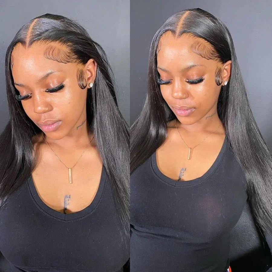 Parrucca frontale in pizzo HD 250% densità 13x6 capelli lisci pelle fusa capelli umani_voghion.com