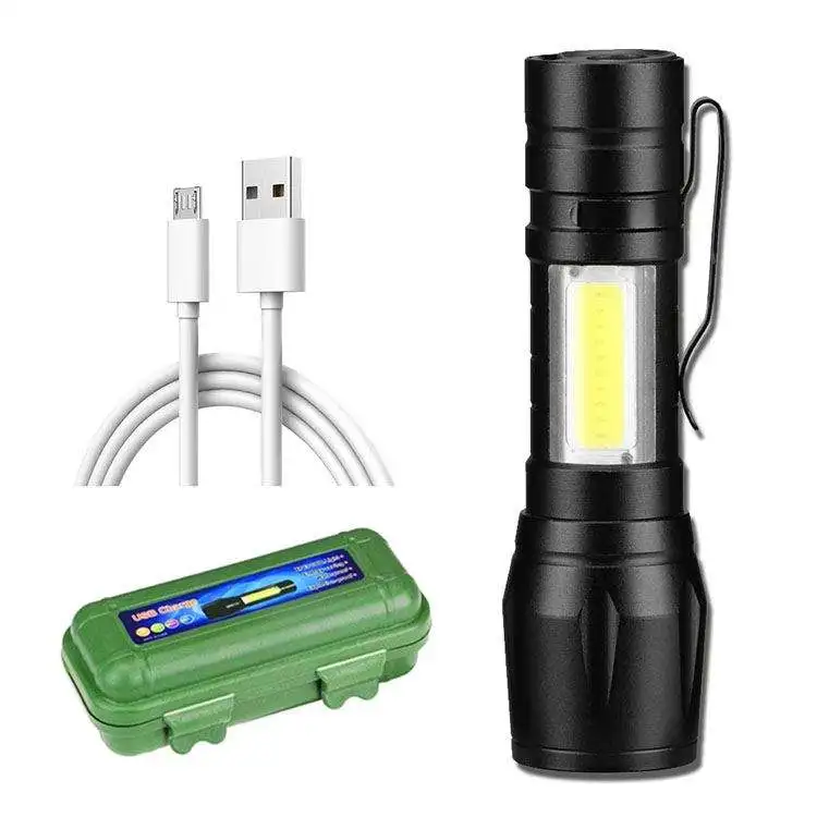 Portable EDC Promotional Rechargeable Super Bright Powerful Mini LED COB Tactical Torch Keychain Self Defense Flashlight supplier