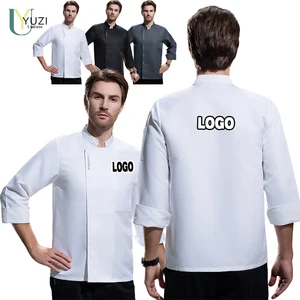 Autumn Winter Men's Elegant Restaurant Bar Uniforms Chef's Long Short Sleeve Breathable Kitchen Canteen Outfit Bars Restaurants
